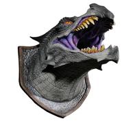 Sculpture murale de dinosaure, Sculpture de tête de dragon 3D à fumée LED, Support mural tête de dragon avec yeux illuminés par LED, art mural fantastique, décoration de salle de pour la maison
