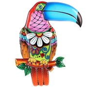 Sculpture Murale de Toucan en Fer Peint à Main pour Intérieur | Applique Murale Décorative, Usage Intérieur et Extérieur, Pièce Suspendue pour Mur de Maison, Style Réaliste