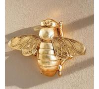 Sculpture murale dorée en résine à suspendre pour salon, chambre à coucher, cuisine, cadeau, décoration d'intérieur moderne (abeilles, taille S)