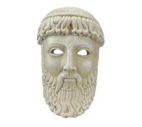 Sculpture murale en forme de tête de masque de Zeus - Dieu grec du ciel et du tonnerre | Fait à la main en Grèce | Plâtre dur en pierre moulée | Décoration murale de 21,1 cm de haut | Roi des dieux