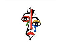 Sculpture murale en métal inspirée de Picasso - Visages cubistes abstraits colorés - Décoration d'intérieur vibrante pour salon, chambre à coucher, bureau - 40 x 24,4 cm