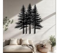 Sculpture Murale en métal représentant des pins, décoration d'arbres, Grande décoration de forêt de pins, Suspension pour Salon, Chambre, Salle de bai