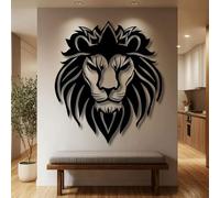 Sculpture Murale en métal représentant Un Lion, décoration Murale, Animal Sauvage à Suspendre, Grande décoration pour la Maison, Salon, Chambre, Salle