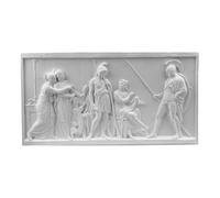 Sculpture murale Hector et Andromaque - Mythologie grecque de l'Iliade - 39 cm - Copie de musée classique en plâtre blanc - Fabriquée à la main en Grèce - Décoration murale de la guerre de Troie