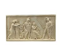 Sculpture murale Hector et Andromaque - Mythologie grecque de l'Iliade - 39 cm - Copie de musée classique en plâtre - Fabriquée à la main en Grèce - Décoration murale de la guerre de Troie