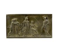Sculpture murale Hector et Andromaque - Mythologie grecque de l'Iliade - 39 cm - Copie de musée classique en plâtre Moldano - Fabriquée à la main en Grèce - Décoration murale de la guerre de Troie
