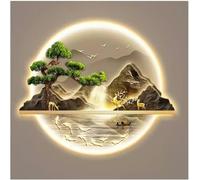Sculpture Murale, Peinture, Art des Murs Suspendus et Lampes LED, Lampe décorative d'art Mural, décoration Orientale, Pendentif Mural en Peinture Chinoise