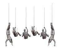 Sculpture Murale résine Homme,Sculpture Murale Art Résine Et Métal Bungee Jumping Man Escalade Descente En Rappel Trio Ornements Suspendus, 3 Escalade Hommes Wallhanging Figurines Abseiling,Silver6