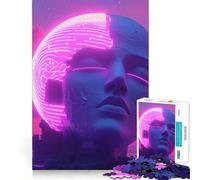 Sculpture Neon Head Vaporwave, Puzzle de 1000 pièces pour Adolescents, Jeu d'entraînement cérébral, Loisir Facile, Assemblage d'image, Cadeau élégant (50x75cm)