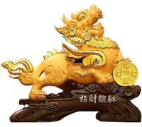 Sculpture pour décoration de bureau, décoration d'entrée, en résine fine, sculptée à la main, décoration Feng Shui porte-bonheur (gauche, S)