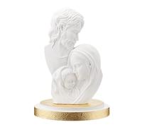 Sculpture Sainte Famille en Résine émaillée Or, Statue Sacrée Moderne Décorative, Surmobile Religieux pour la Maison et le Bureau, Idée Cadeau Baptême Communion Mariage Noël