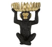 Sculpture singe en résine noire Ø 23x31,5 cm