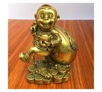 Sculpture Statue de Singe de Table Décoration, Feng Shui Bronze Laiton Richesse Sac d'argent Statue de Singe Sculpture Décoration, Singe Fait Main Décor Objets de Collection
