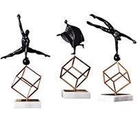 Sculpture Statue, Décoration Intérieure Unique, Accessoires D’étagère, Orments De Figure De Gymnastique en Résine De Métal Galvanisé