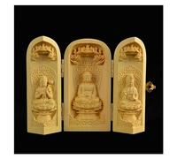 Sculpture Statues de Bouddha méditant de Table pour décoration, Ornement en buis, Bouddha de médecine Shakyamuni Amitabha Bouddhisme Religieux, Feng Shui Trois boîtes Ouvertes, décoration Artisanale