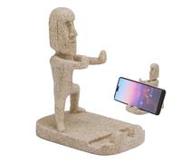 Sculpture Support de téléphone portable pour bureau | Support de téléphone en résine de l'île de Pâques - Décoration de table amusante - Support de smartphone pour regarder des vidéos, faire