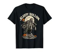 Sculpture sur Bois Gothique Halloween Cavalier sans tête T-Shirt Graphique avec Valeur