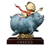 Sculpture Table Fengshui Figurines Zodiaque Chinois Cochon Année Pure Cuivre Pig Ornements Collecte Figurines Décoration de Table Statue Prospérité Sculpture Décor