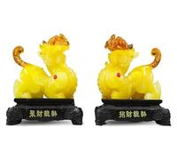 Sculpture Table Richesse Pi Xiu Statue Une Paire De Bureau Bureau Étude Salon Pi Xiu Chanceux Décoration Artisanat Ornements Attirer La Richesse Et La Bonne Chance Décor