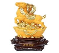Sculpture Tabletop Desktop Resin Sculpture Ornements Zodiac Mouton Feng Shui Office Office Office 12 Ornements d'animaux du zodiaque 11,81 pouces Statue des statues de richesse (couleur: brun)