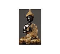 Sculpture Tabletop Resin Thai Bouddha Statue Zen Bouddha Statue Ornements intérieure/extérieur méditant Bouddha Startuary Decary (C)