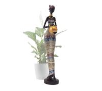 Sculpture tribale africaine - Statue femme en résine, décoration d'œuvres d'art faite à la main | Présentoir élégant de table pour salon, entrée, bibliothèque, bureau