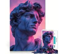 Sculpture Vaporwave avec éclairage néon,Puzzle de 1000 pièces,Jouet de développement cognitif,Surface Lisse sans bavures,activité relaxante en Groupe à l'intérieur (38x26cm)