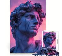 Sculpture Vaporwave avec éclairage néon Puzzle de 1000 pièces pour Adultes Stimulation Cognitive Activité de Loisirs Idéal pour Un Cadeau Original (38x52cm)