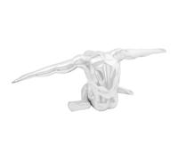 vidaXL Sculpture Argent 40 x 15 x 13 cm en Aluminium - Homme Pensant, pour Intérieur, Décor Moderne Abstrait, Pièce Artistique, Accent Contemporain pour Salon, Centre d'art, Haute Brillance, 3D