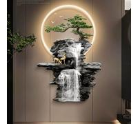 Sculptures de décoration murale d'art 3D, œuvres d'art abstraites modernes pour bureau et salon, décoration de paysage de pin traditionnel oriental