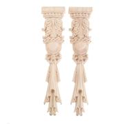 Sculptures de meubles 4/2/1PC Wood Carved Decal Embossed Pillar Corner Onlay Post Shape Applique Frame Door Furniture Wall Unpainted Home Decor 30x7cm pour décoration de meubles(2PCS)