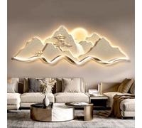 Sculptures Décoration Murales À LED, 3D Peintures Murales Décorative À Suspendre Avec Paysage Éclairé, Pour Salon, Chambre À Coucher, Couloir(Beige,150 * 50cm/59 * 19.7in)