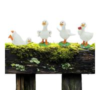 Sculptures et statues de jardin | Sculpture Réaliste de Petit Canard | Lot de 4 figurines : statue animale de jardin | pour usage intérieur et extérieur, cour, arrière-cour, patio, bassin, piscine