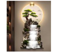 Sculptures murales 3D décoratives avec lumière LED, peinture murale chinoise traditionnelle, grande sculpture murale en métal pour chambre à coucher, salon, entrée