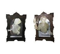 Sculptures Murales De Fantômes Sortant D'un Miroir, Accessoires De Décoration En Résine Lumineuse Pour La Maison