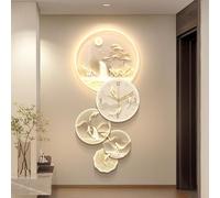 Sculptures murales LED, décoration murale 3D moderne, horloges murales pour le salon, art mural paysager lumineux, pour chambre, couloir, entrée, intérieur de maison (L, 81 x 180 cm / 31,8 x 70,8 pou