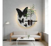 Sculptures murales Modernes à LED, décoration Murale 3D représentant Un Paysage avec lumière décorative, pour Salon, Chambre, Couloir, entrée, intérieur de Maison (100x100cm)