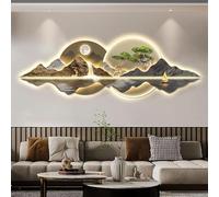 Sculptures Murales Peinture 3d Décor D'art Mural, Salon Led Light Peinture Décorative Peinture De Lampe Murale, Sculpture Murale Orientale Traditionnelle Art Mural Décoratif Pou(Size:150*50cm,Color:a)