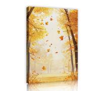 Sculptures murales sur toile du sentier d’automne photos de la forêt dorée d’automne tirages d’œuvres feuilles affiches peinture fresque scénique pour le salon la décoration de la chambre 35x55cm