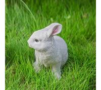 Sculptures pour La Maison Statues Et Figurines Pastorale Résine Simulation Petit Lapin Blanc Sculpture Décoration Artisanat Jardin Paysage Décoration Animale-20,5 × 13 × 20 Cm