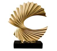 Sculptures Statues Sculpture Abstraite Moderne Base Noire, Statue dorée Spirale en résine 28 cm de Haut représente la Bonne Chance de carrière et de Richesse