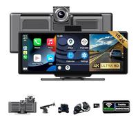 SCUMAXCON 10,26 Pouces sans Fil Carplay Android Auto Wireless Écran Tactile IPS Airplay 4K Caméra de recul 1080P GPS Navigation Bluetooth FM Console Centrale Lecteur multimédia Haut-Parleur intégré