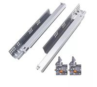 Scumlovy Coulisses de tiroir Invisibles, Rails de Guidage inférieurs amortissants à Trois Sections, Rails de Guidage pour tiroir Coulissant Complet, Rails de Guidage Silencieux avec Amortisseur, 1 pa