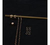 Scumlovy Système d'accrochage de Cadres Photo en Laiton, kit de Suspension pour Tableaux et œuvres d'art, Barre Murale en Laiton avec Crochets à chaîne, pour la décoration intérieure et Les musées.