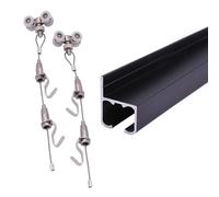 Scumlovy Système de Suspension de Tableaux avec Rail métallique et Crochet, Fixation Murale/Plafond, pour musées et expositions.