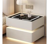 Scumlovy Verrou à combinaison pour table de nuit, table de chevet avec lumière, charge sans fil, lumière LED moderne, capteur de table de chevet moderne, convient pour les bureaux, les chambres (Colo