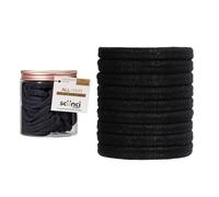 Scunci by Conair Lot de 50 élastiques à cheveux en nylon doux pour queue de cheval avec pot de rangement Noir