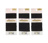 Scunci Conair Lot de 36 élastiques à cheveux pour queue de cheval - Pour cheveux épais, bouclés et fins - Flexibles, doux au toucher - Sans dommages - Noir