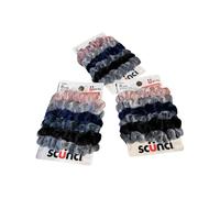 scunci Lot de 3 attaches élastiques en velours, 6 pièces, 33464 (18 pièces au total)