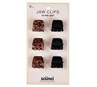 Scunci Lot de 6 pinces à mâchoire antidérapantes Noir 2 cm